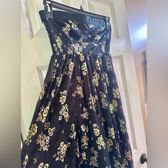 Free People Kitty Midi Dress Floral Strapless Dress Size Small - Picture 5 of 13